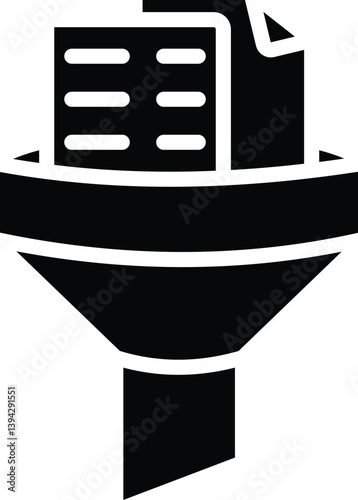 Data Filter Solid Icon Style 