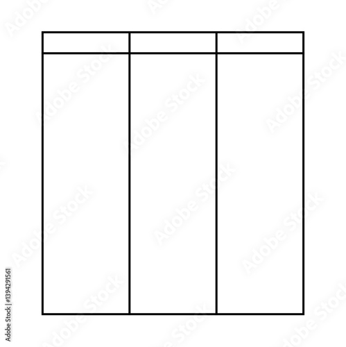 Table chart template. Comparative spreadsheets with options. Vector flat simple design