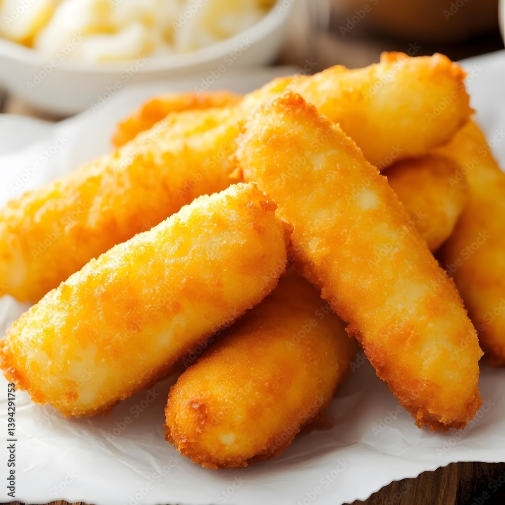 Crispy Golden Fried Mozzarella Sticks Appetizer Food Crispy Golden Fried Mozzarella Sticks Appetizer Food