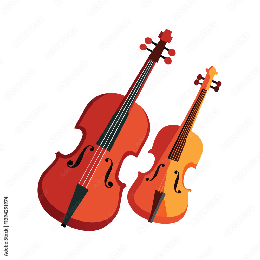 Mini violin isolated on vector art illustration Mini violin isolated on vector art illustration