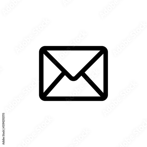 Mail icon, envelope, message symbol isolated on transparent background, 