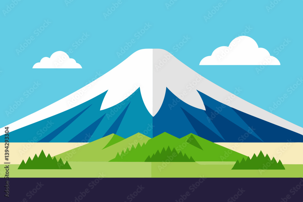 Naklejka premium Sunset Illustration of Gradient beach landscape silhouette vector background