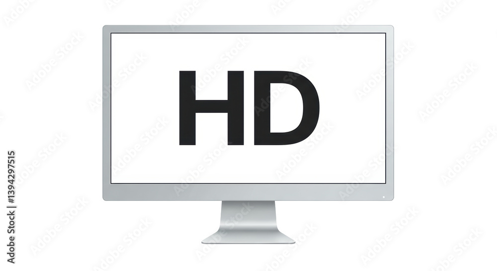 Isolated Computer Screen Displaying HD Text Isolated Computer Screen Displaying HD Text