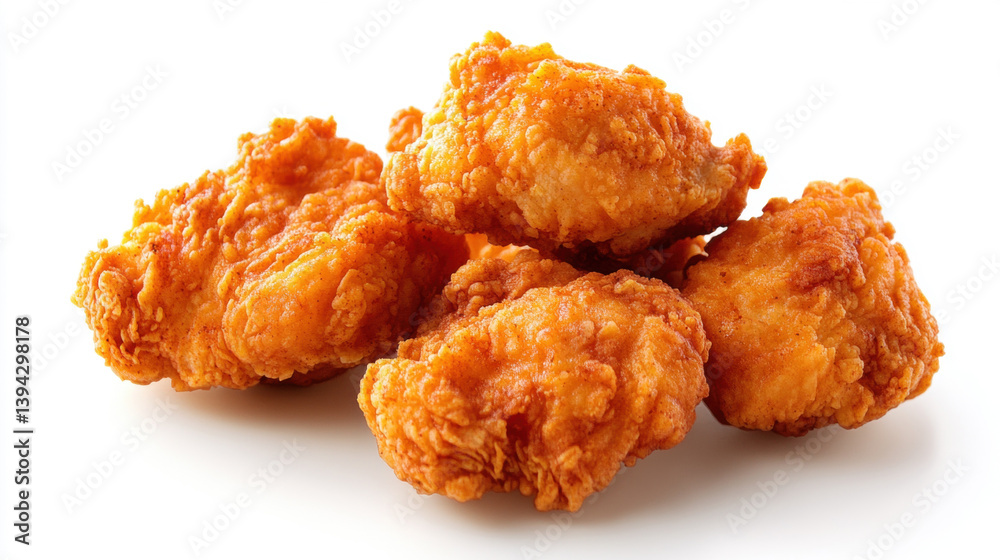 Butter Chicken Isolated on pure white. Fried chicken isolated on white background.
