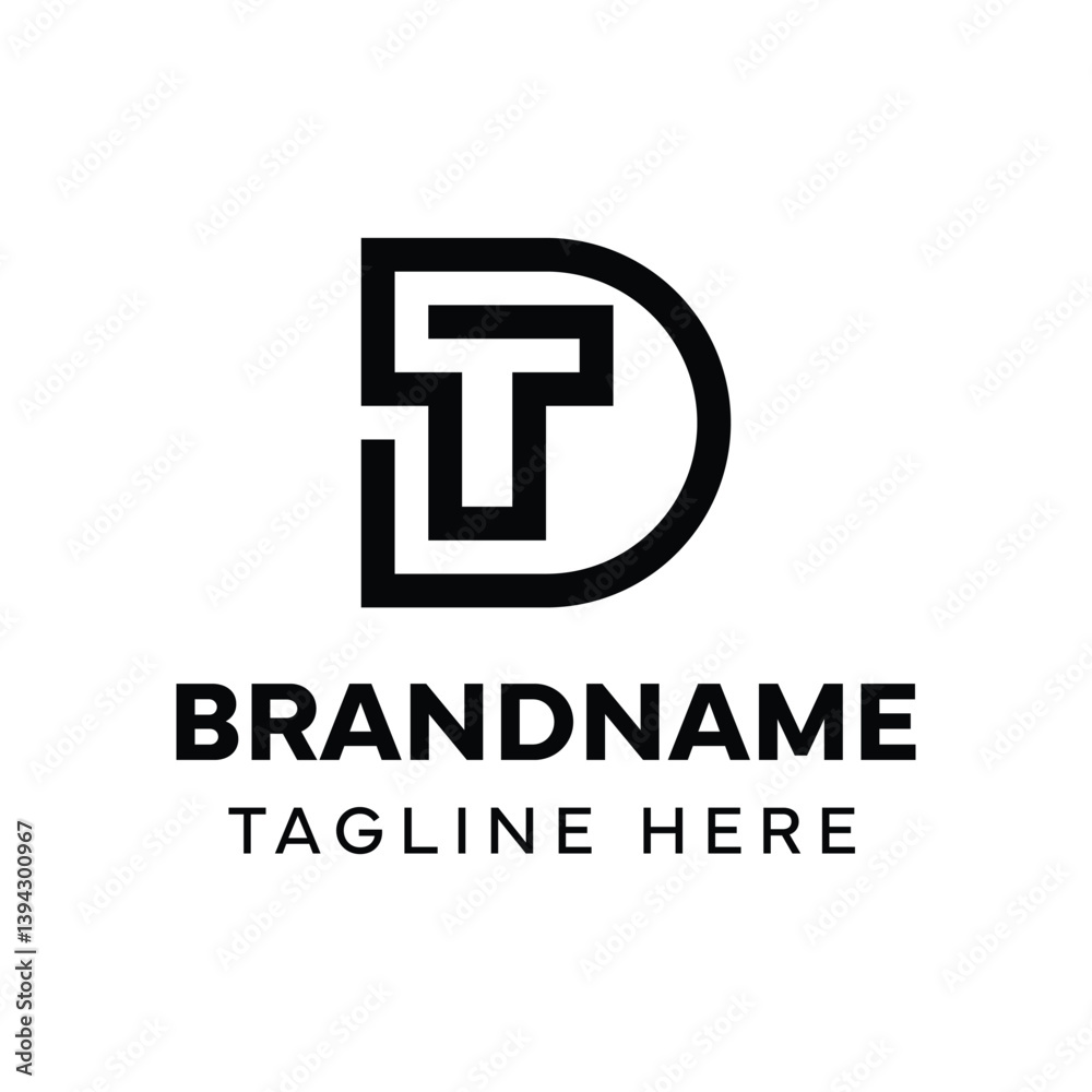 Letters DT Monogram Logo, suitable for any brand with TD or DT initials Letters DT Monogram Logo, suitable for any brand with TD or DT initials