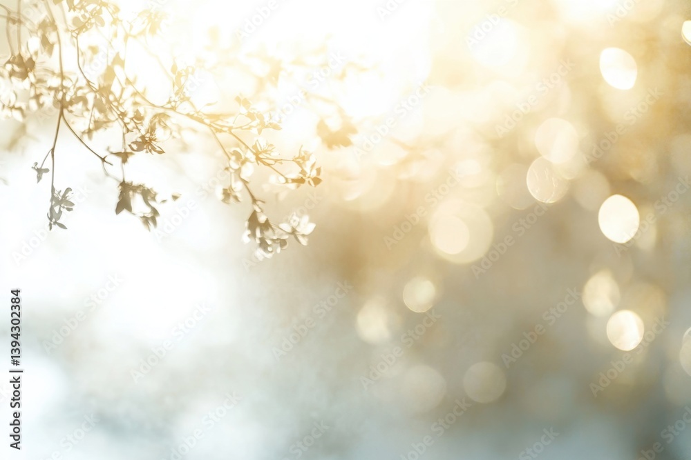 Fototapeta premium Delicate spring blossoms, soft sunlight, bokeh