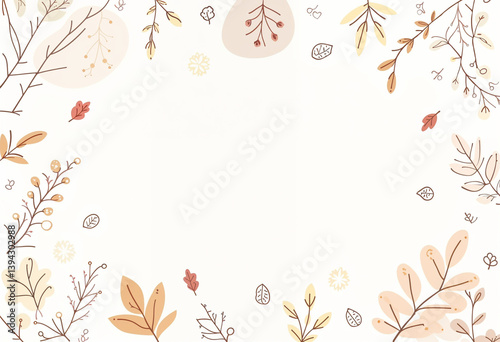 Dense abstract background filled with plant line illustrations in solid colors. Flat, vector-style pattern with no gradients or soft effects.