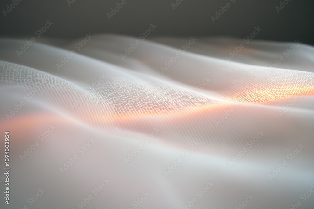 Soft, flowing fabric creates serene atmosphere with gentle light Soft, flowing fabric creates serene atmosphere with gentle light