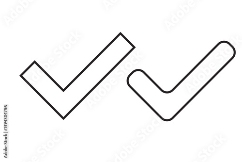 Set of black check mark isolated vector icons. Vote symbol tick. Approved icon. Check mark icon set. Tick checkmark check list button icon.