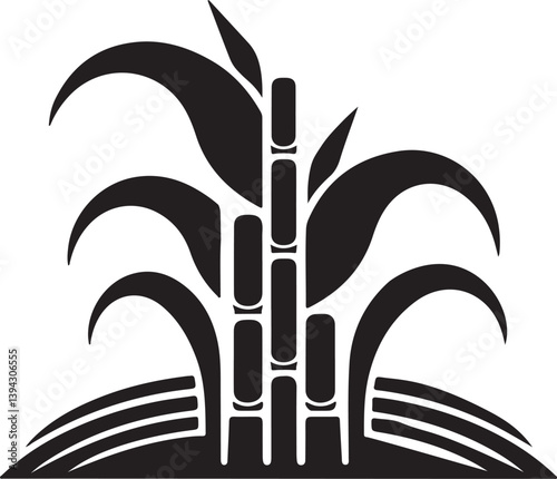 sugarcane silhouette logo or icon vector art illustration