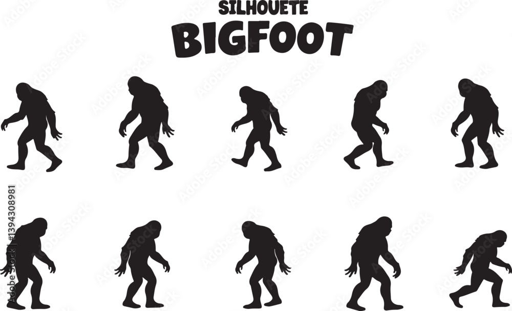 Bigfoot Sasquatch Funny Pose Silhouette Bundle Bigfoot Sasquatch Funny Pose Silhouette Bundle
