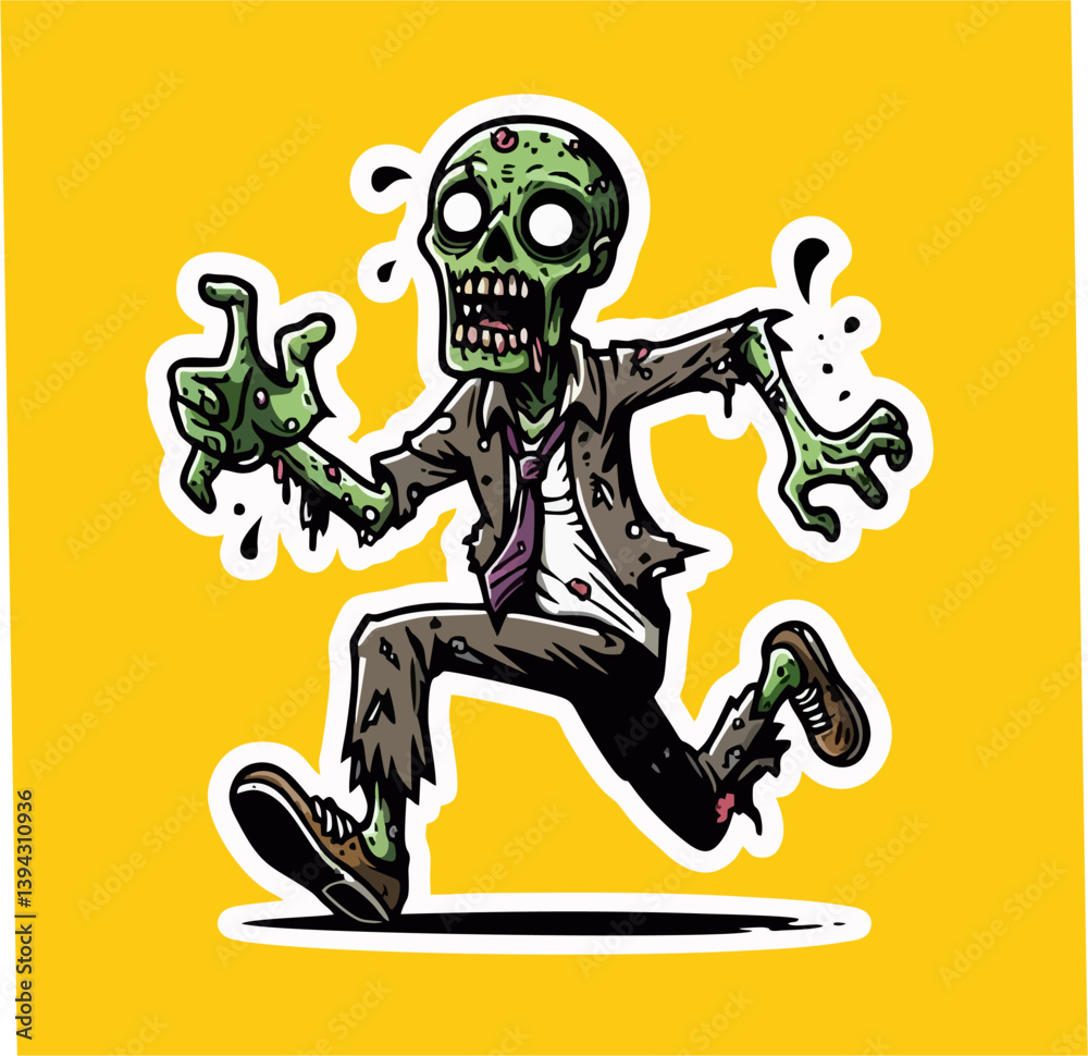 Fototapeta premium Vector illustrator of drawing line zombie