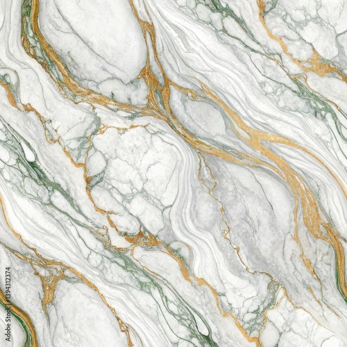 Emerald Swirl Marble Seamless Pattern