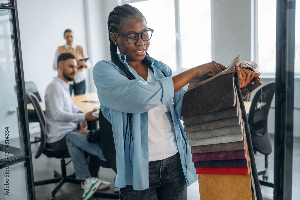 Obraz premium Palette of colors. Business people are working in the office