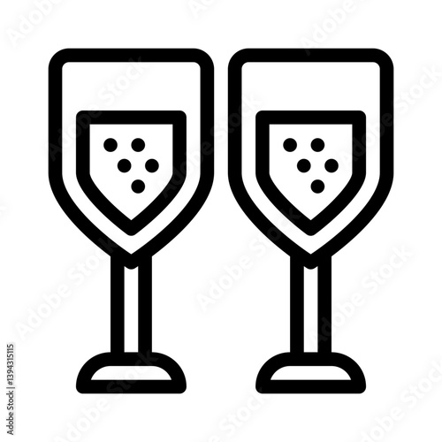 champagne glass line icon