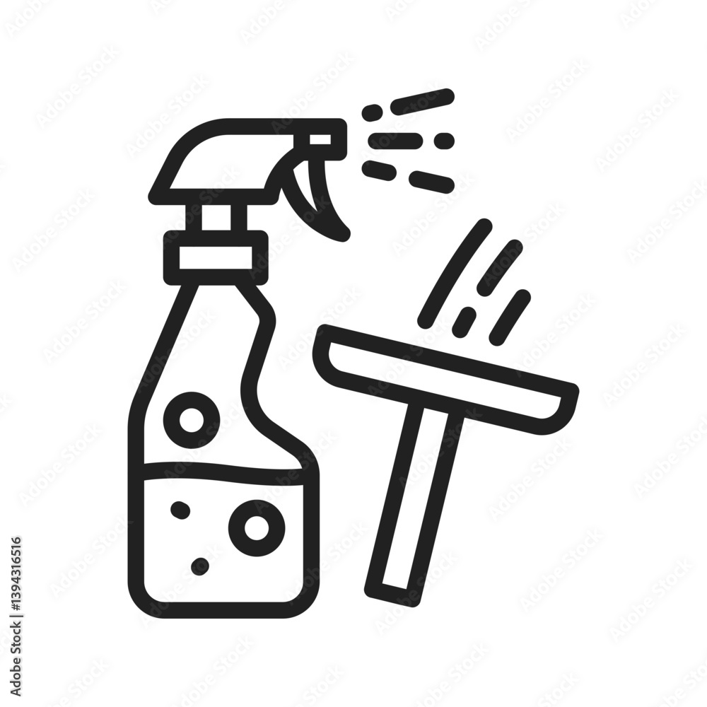 Glass Cleaner icon vector image. Suitable for mobile apps, web apps and print media.