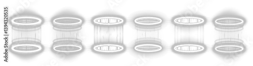 White PNG Magic Time Warp Vortex Glowing Portal Hologram Teleport Radiant Space Futuristic High-Tech Neon Portal Sci-Fi Energy Digital Cosmic Fantasy Light Tunnel Gateway Sci-Fi Gate Glow