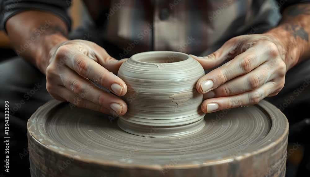 person is making a vase out of clay person is making a vase out of clay