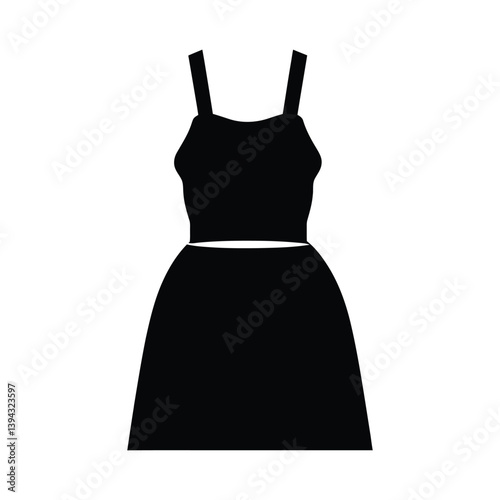 Female apron vector icon silhouette clipart white background