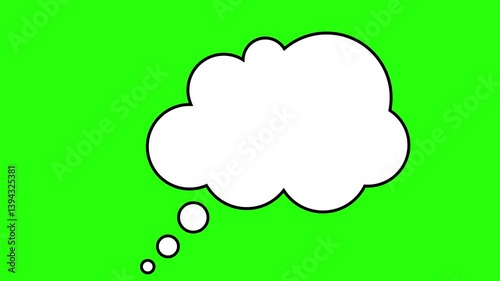 Speech bubble dialogue animation balloon on chroma key background 4K
