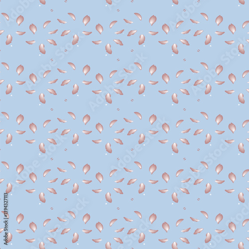 Seamless pattern repeat ready pink leaves on blue baby ideal cute wallpaper 