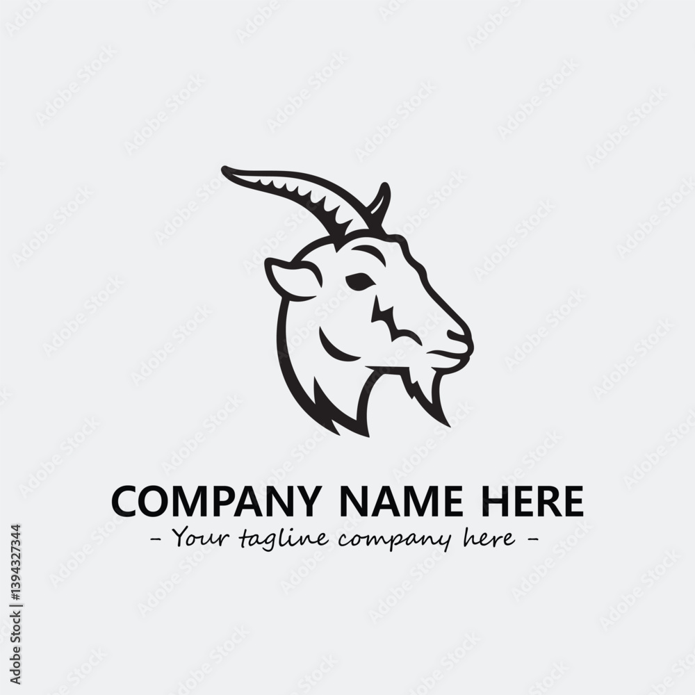 Head of goat illustration black and white for logo company vector image
Head of goat illustration black and white for logo company vector image