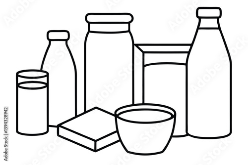 Soy Milk Line Art Detailed Drawing for Clean Modern Illustrations  