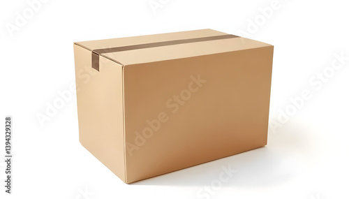 close up of a cardboard box on white background