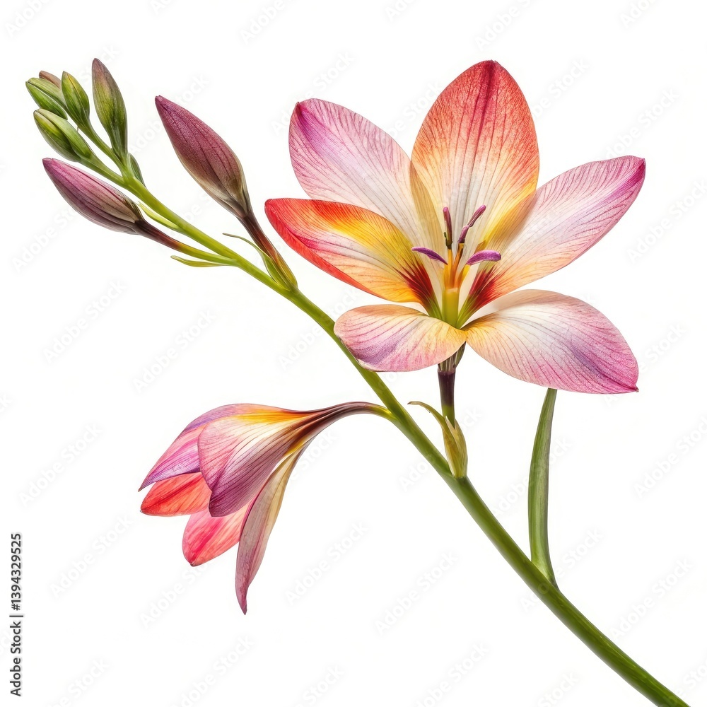 Fototapeta premium pink lily isolated on white