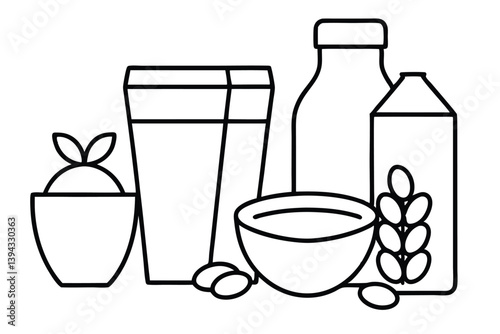 Soy Milk Line Art Simple Drawing for Artistic Illustration Ideas  