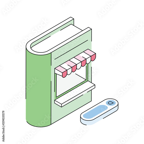 Ready to use isometric style icon of online book shop search
