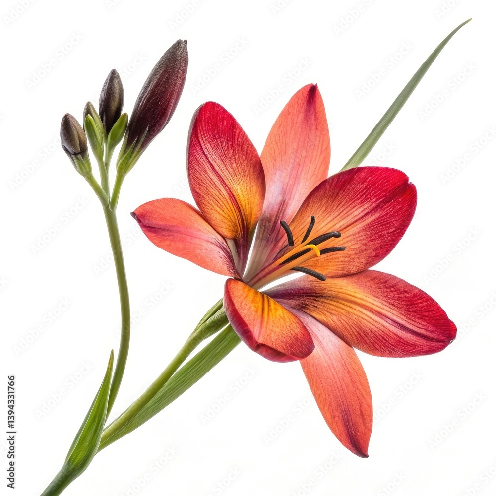 Fototapeta premium pink lily isolated on white
