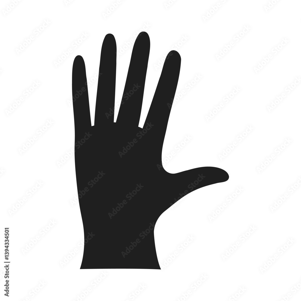 Simple Black Hand Silhouette - Vector Illustration Simple Black Hand Silhouette - Vector Illustration