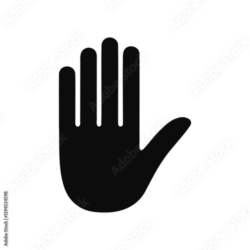 Stop Hand Icon Silhouette Vector Illustration