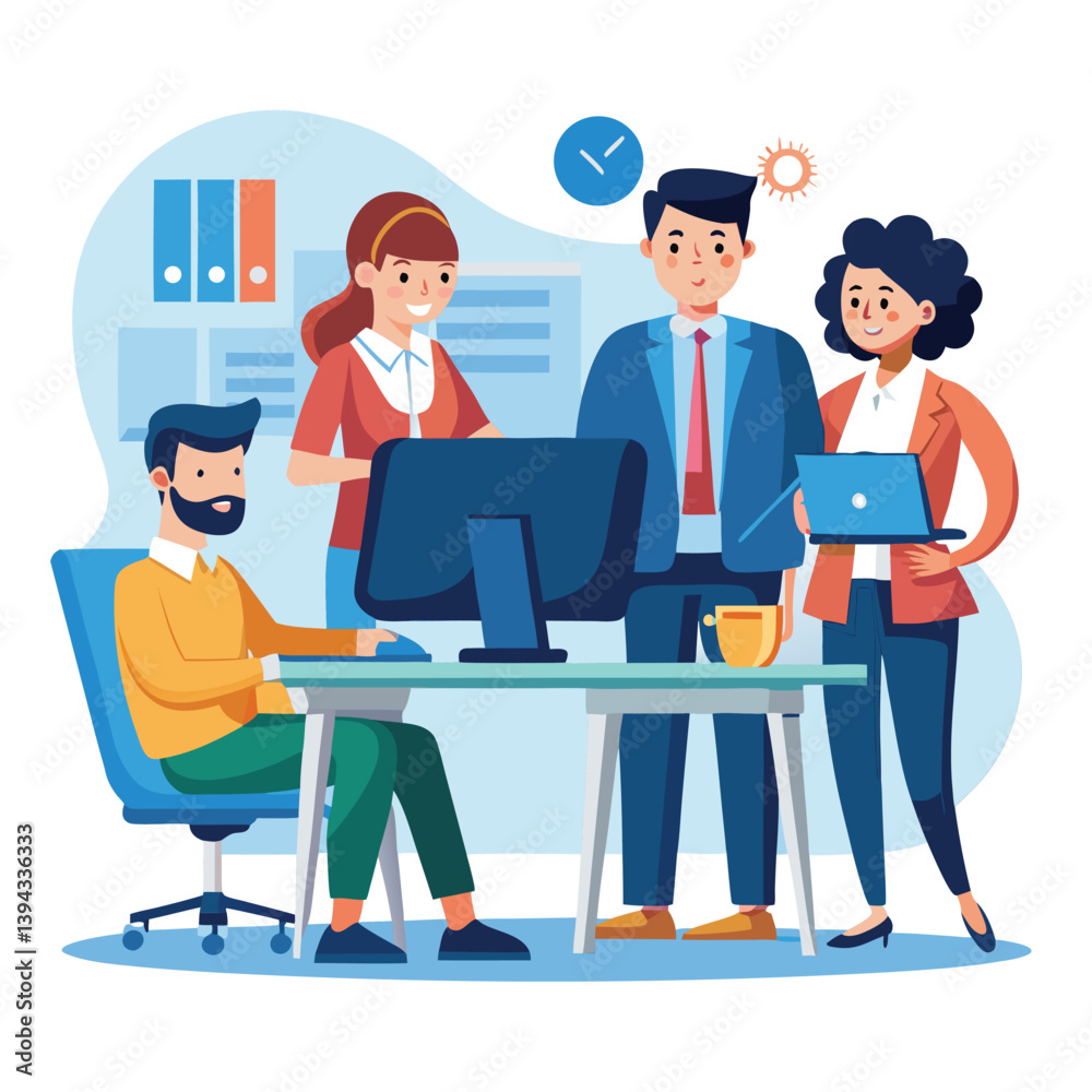 professional-business-people--programmer working vector image on white background professional-business-people--programmer working vector image on white background