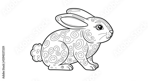 Friendly Jade Rabbit Illustration Known As Moon Rabbit Featuring Elegant Shape And Gentle Face Lunar Mythology Design