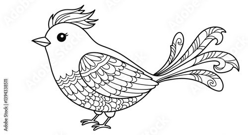 Majestic Firebird Artwork Showcasing Bright Face And Elegant Curved Fiery Tail Feathers Fantasy Mythical Design Power