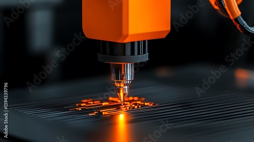 Obraz na płótnie A close up of a laser cutting a metal sheet w salonie