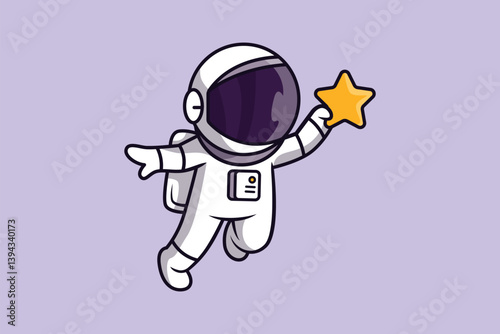 Astronaut Birthday Character Illustration Reaching for the Stars photo