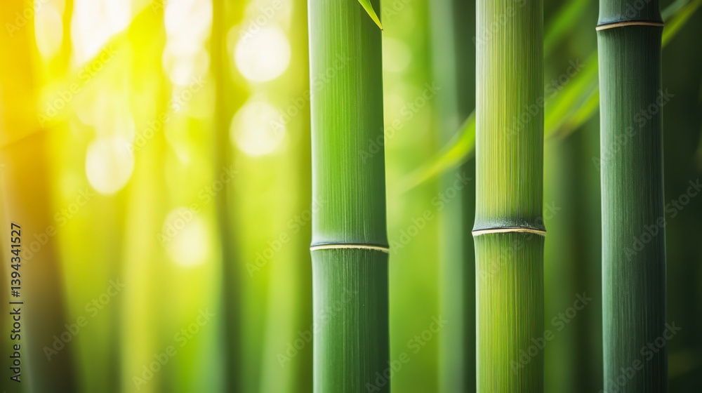 Close-up of bamboo forest, centered composition, natural artistic conception