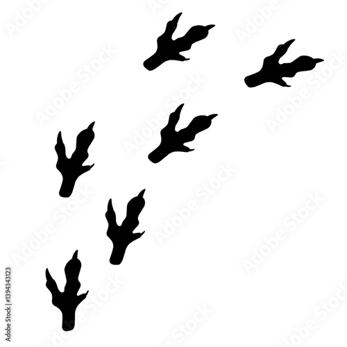 Hand drawn dinosaur footprints 