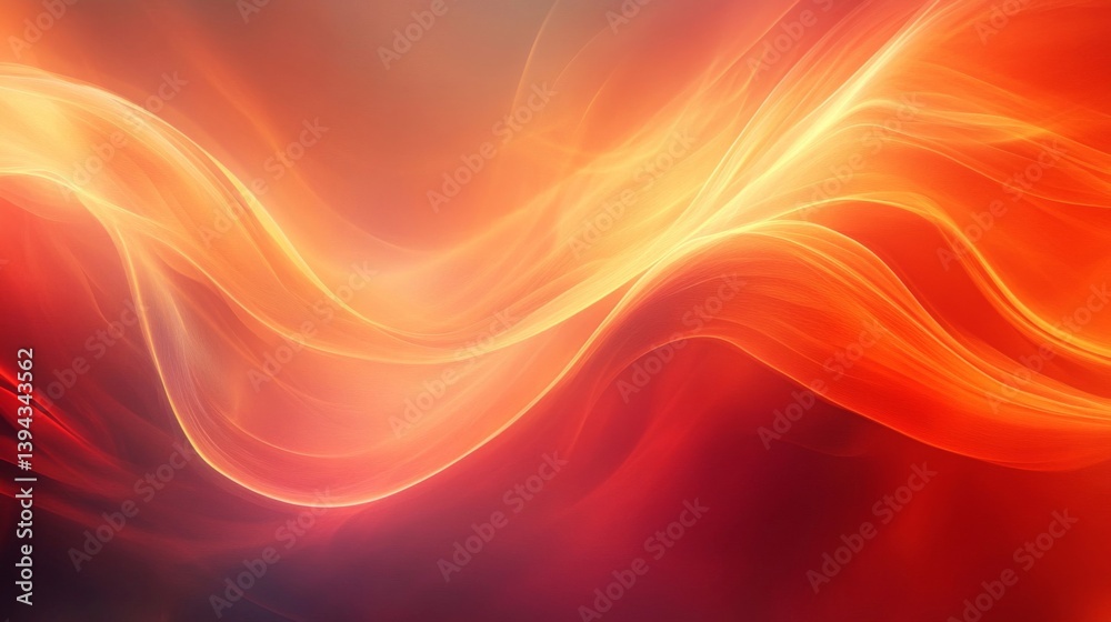 Obraz premium Abstract Orange and Red Glowing Waves Background