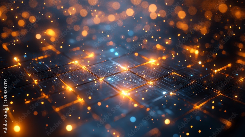 Abstract Digital Background with Glowing Particles and Lights Abstract Digital Background with Glowing Particles and Lights
