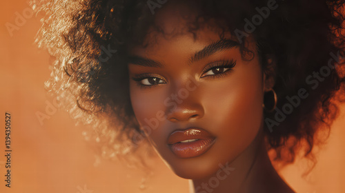 Radiant Beauty: An Elegant portrait that captures the essence of natural beauty and sophistication with captivating gaze.