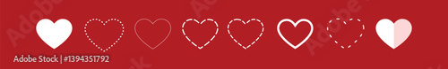 Heart, love, romance or valentine's day red heart. Heart vector icons. Artistic red heart love symbols isolated editable vector.