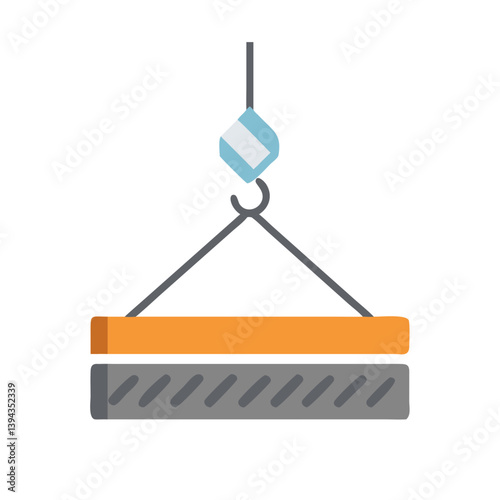 Crane Hook Lifting Heavy Slab Icon Design