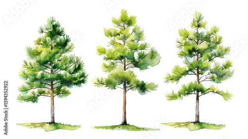 green watercolor tree