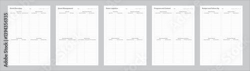 Event Planner Planning Pages for Organizing, Scheduling, Budgeting, Guest Lists, Task Management, &Timelines for Successful Events Parties Weddings Conferences Easy Printable Templates Set of 5 Pages