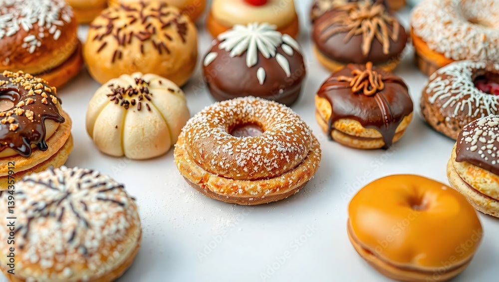 Fototapeta premium Delectable Dessert Display: An Artistic Pastry Arrangement