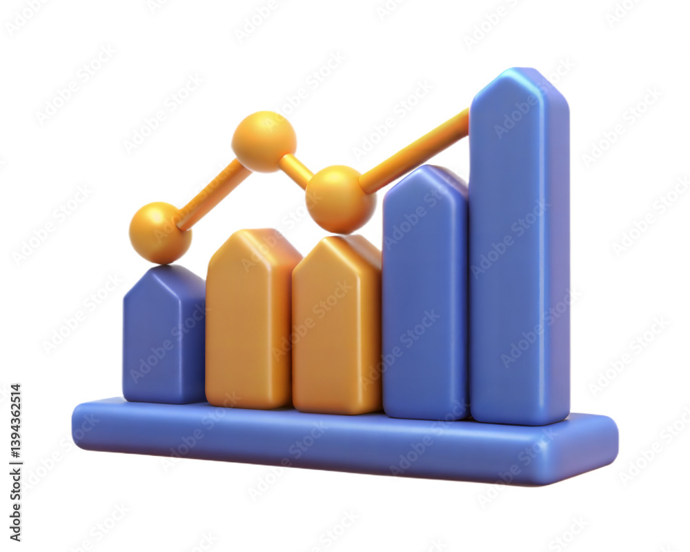 Business growth chart showing upward trend in finance and market data Business growth chart showing upward trend in finance and market data